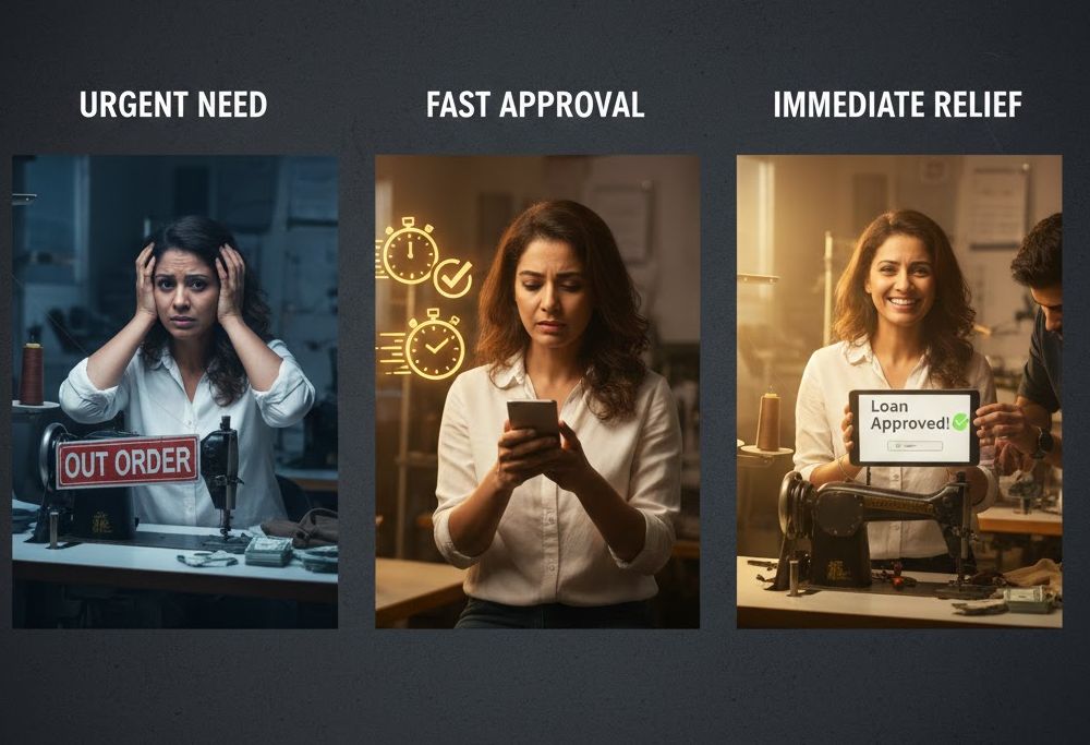 Business owner accessing emergency funding for urgent capital needs